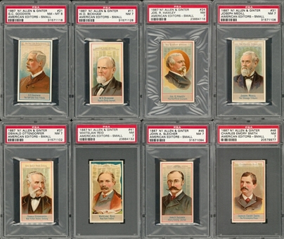 1887 N1 Allen & Ginter "American Editors" PSA-Graded Collection (20 Different)